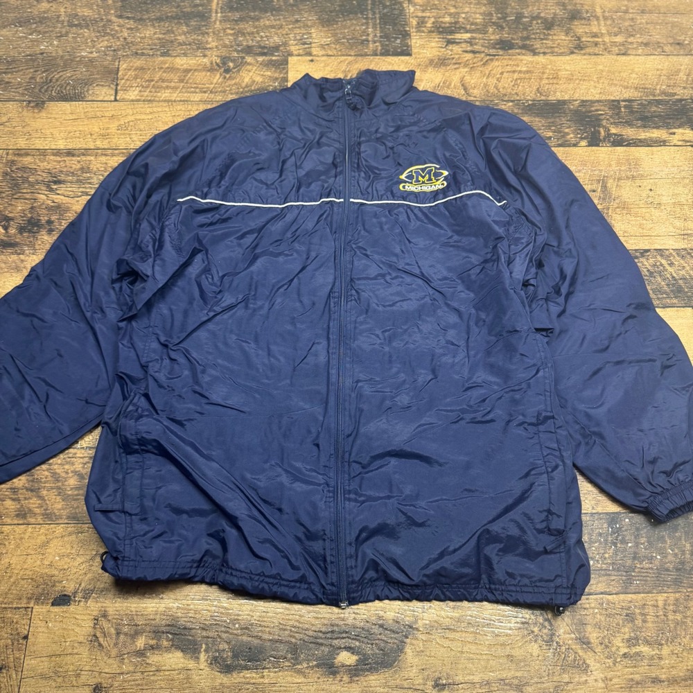 Starter Michigan‎ Wolverines Mens 3XL Navy Blue Windbreaker Jacket